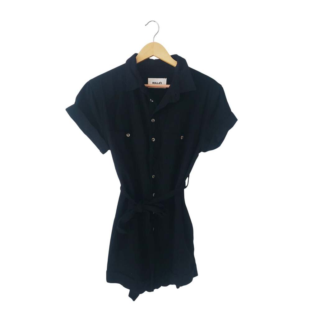 Rolla's Horizon Linen Blend Playsuit/Romper Black Size XS
